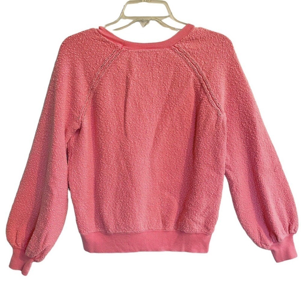 American Eagle Small Crewneck Sweater Pink Popcorn Texture Long Sleeve T… - Picture 3 of 7